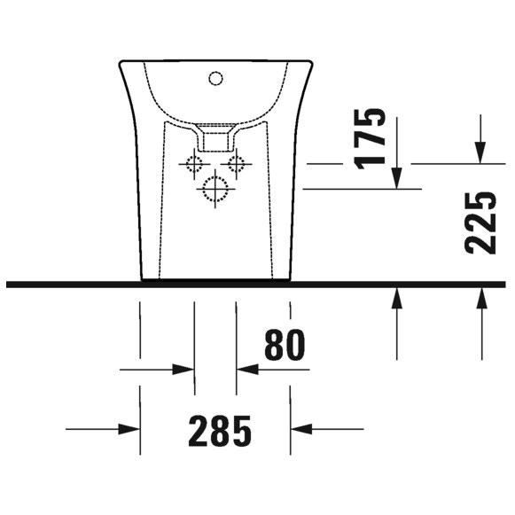 Immagine di Duravit WHITE TULIP bidet a pavimento, a filo parete, con troppopieno e bordo per rubinetteria, colore bianco 2293100000