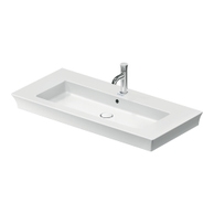WHITE TULIP lavabo consolle 105 cm, monoforo, con troppopieno e bordo per rubinetteria, colore bianco
