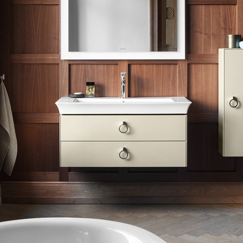 Immagine di Duravit WHITE TULIP lavabo consolle 105 cm, monoforo, con troppopieno e bordo per rubinetteria, colore bianco 2363100000