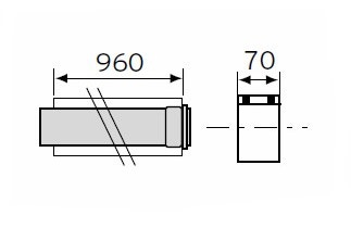 Immagine di Vaillant Prolunga 1,0 m 80/125 alluminio 303603