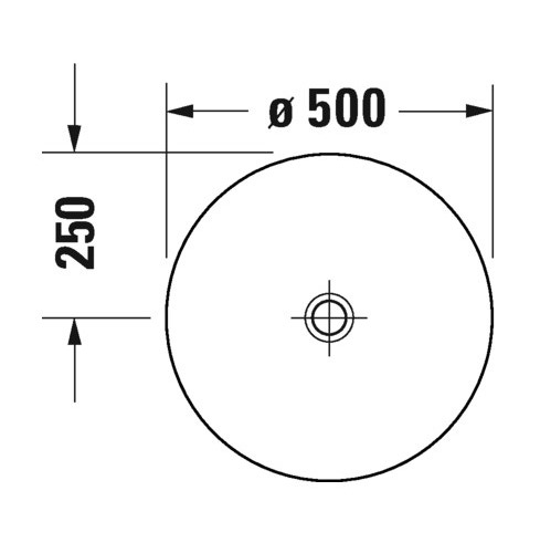 Immagine di Duravit WHITE TULIP lavabo consolle Ø 50 cm, senza troppopieno, colore bianco 2365500070