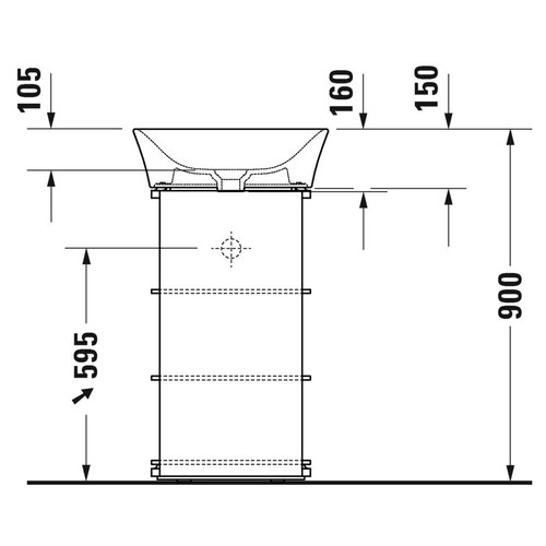 Immagine di Duravit WHITE TULIP lavabo consolle Ø 50 cm, senza troppopieno, colore bianco 2365500070