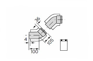 Immagine di Vaillant Curva 45° 80/125 alluminio (2 pezzi) 303611