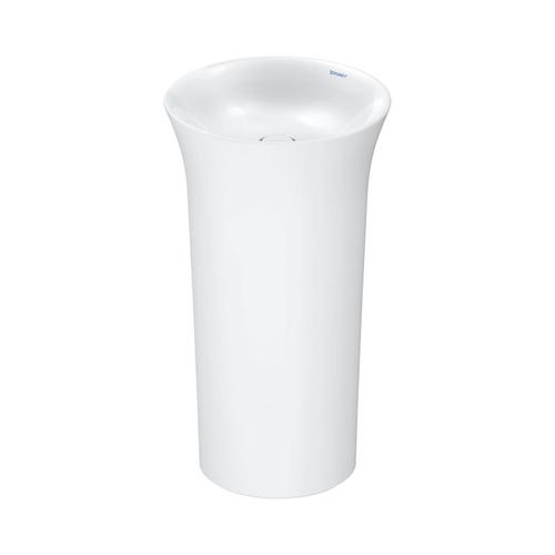 Immagine di Duravit WHITE TULIP lavabo freestanding Ø 50 cm, con rettifica, senza troppopieno, con apertura per allacciamento a pavimento, colore bianco 2703500070
