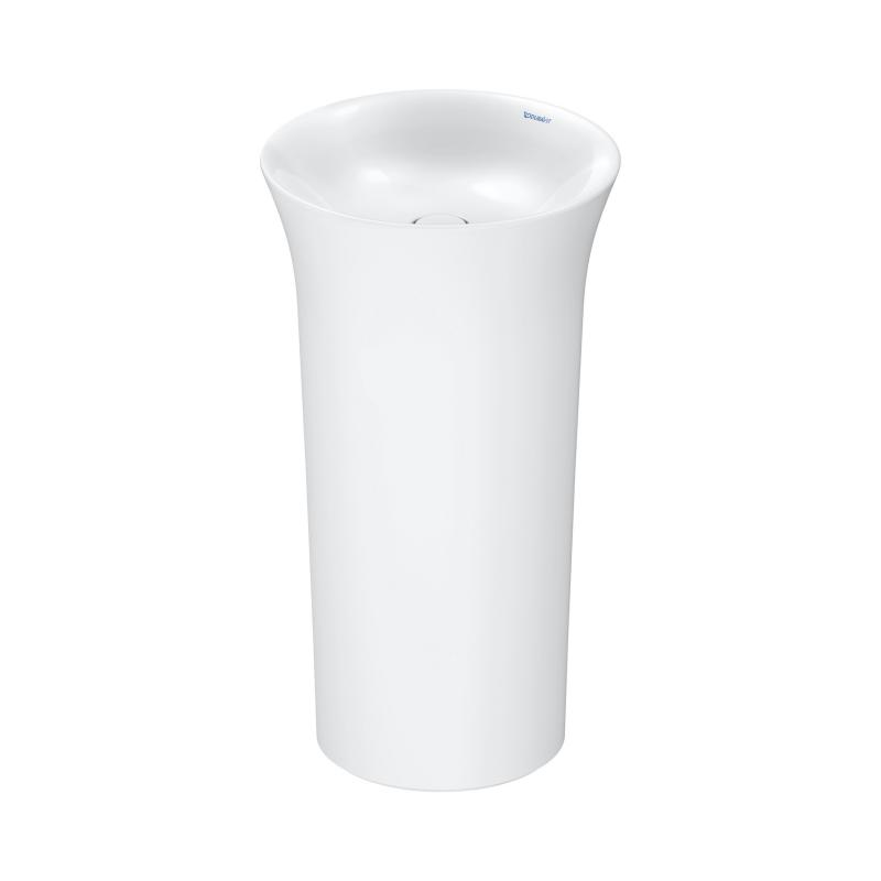 Immagine di Duravit WHITE TULIP lavabo freestanding Ø 50 cm, con rettifica, senza troppopieno, con apertura per allacciamento a pavimento, colore bianco 2703500070