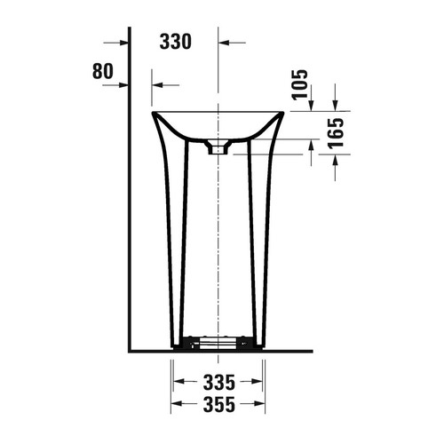Immagine di Duravit WHITE TULIP lavabo freestanding Ø 50 cm, con rettifica, senza troppopieno, con apertura per allacciamento a pavimento, colore bianco 2703500070