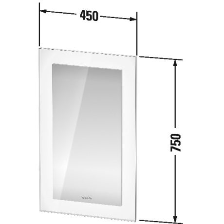 Immagine di Duravit WHITE TULIP specchio con illuminazione L.45 H.75, versione App WT7060