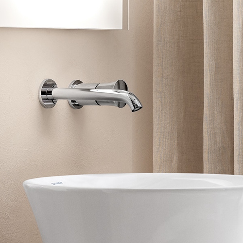 Immagine di Duravit WHITE TULIP miscelatore monocomando per lavabo a parete, corpo incasso da ordinare separatamente, finitura cromo WT1070004010