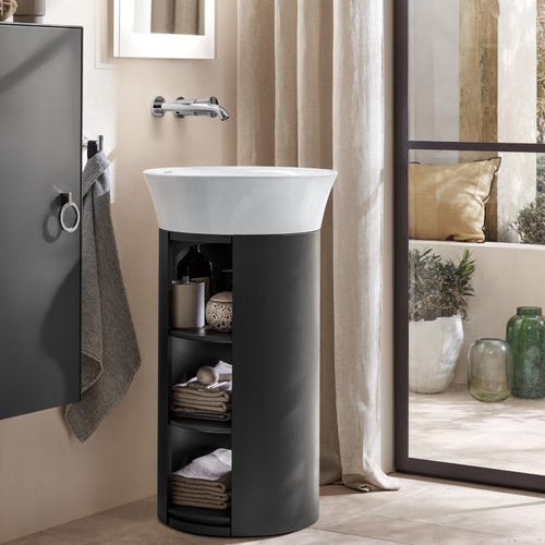 Immagine di Duravit WHITE TULIP miscelatore monocomando per lavabo a parete, corpo incasso da ordinare separatamente, finitura cromo WT1070004010