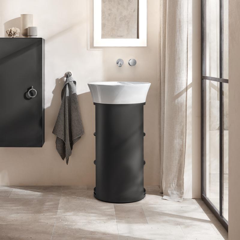 Immagine di Duravit WHITE TULIP miscelatore monocomando per lavabo a parete, corpo incasso da ordinare separatamente, finitura cromo WT1070004010