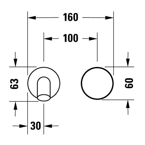 Immagine di Duravit WHITE TULIP miscelatore monocomando per lavabo a parete, corpo incasso da ordinare separatamente, finitura cromo WT1070004010