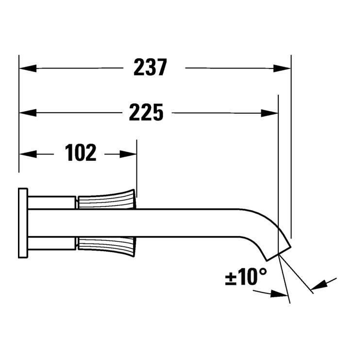 Immagine di Duravit WHITE TULIP miscelatore monocomando per lavabo a parete, corpo incasso da ordinare separatamente, finitura cromo WT1070004010