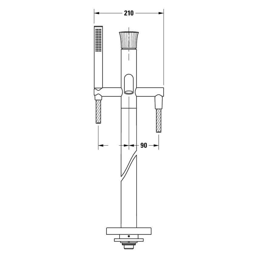 Immagine di Duravit WHITE TULIP miscelatore monocomando freestanding per vasca, con deviatore, corpo incasso da ordinare separatamente, finitura cromo WT5250000010