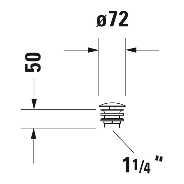 Immagine di Duravit Piletta a scarico libero per lavabi senza troppopieno, finitura cromo 0050241000