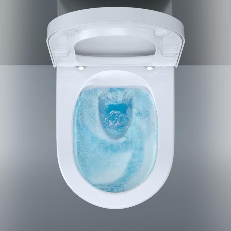 Immagine di Duravit WHITE TULIP vaso sospeso HygieneFlush, senza brida, con flusso di acqua circolare, senza sedile, UWL classe 1, Hygieneglaze, colore bianco 2576092000