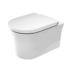 Immagine di Duravit WHITE TULIP vaso sospeso HygieneFlush, senza brida, con flusso di acqua circolare, senza sedile, UWL classe 1, Hygieneglaze, colore bianco 2576092000