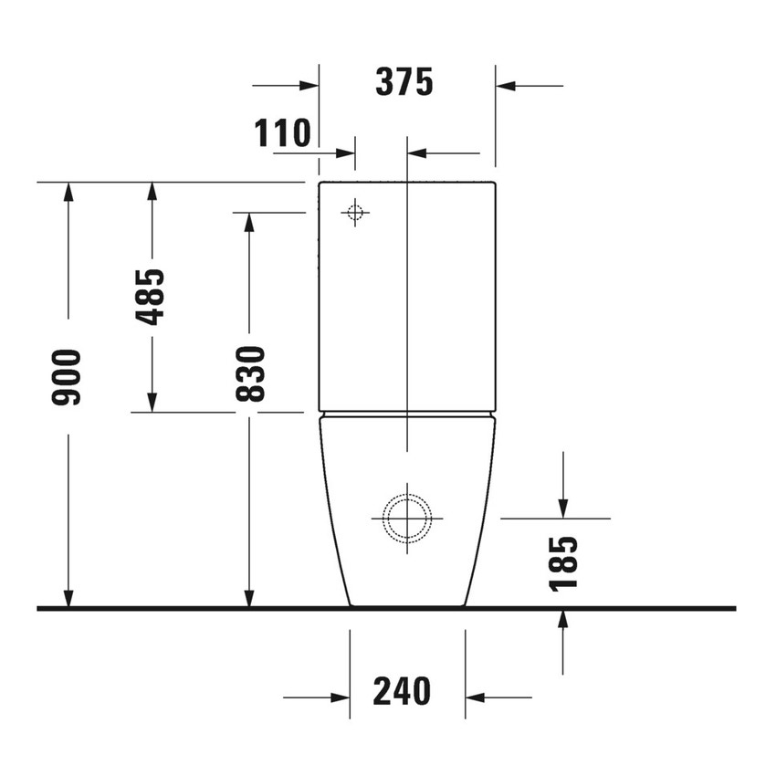 Immagine di Duravit VIU vaso monoblocco a pavimento Rimless® a cacciata, senza brida, senza sedile, senza cassetta, capacità di acqua di sciacquo 4,5 l, UWL classe 1, WonderGliss, colore bianco 21910900001