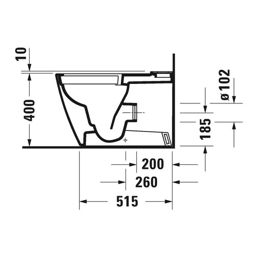 Immagine di Duravit VIU vaso monoblocco a pavimento Rimless® a cacciata, senza brida, senza sedile, senza cassetta, capacità di acqua di sciacquo 4,5 l, UWL classe 1, HygieneGlaze, colore bianco 2191092000