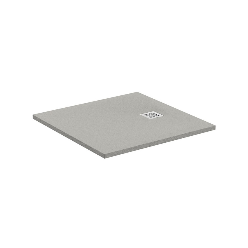 Immagine di Ideal Standard ULTRA FLAT S piatto doccia quadrato 80 cm ultrasottile, colore grigio cemento finitura opaco effetto pietra K8214FS