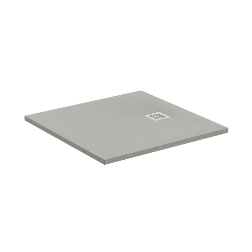 Immagine di Ideal Standard ULTRA FLAT S piatto doccia quadrato 90 cm ultrasottile, colore grigio cemento finitura opaco effetto pietra K8215FS