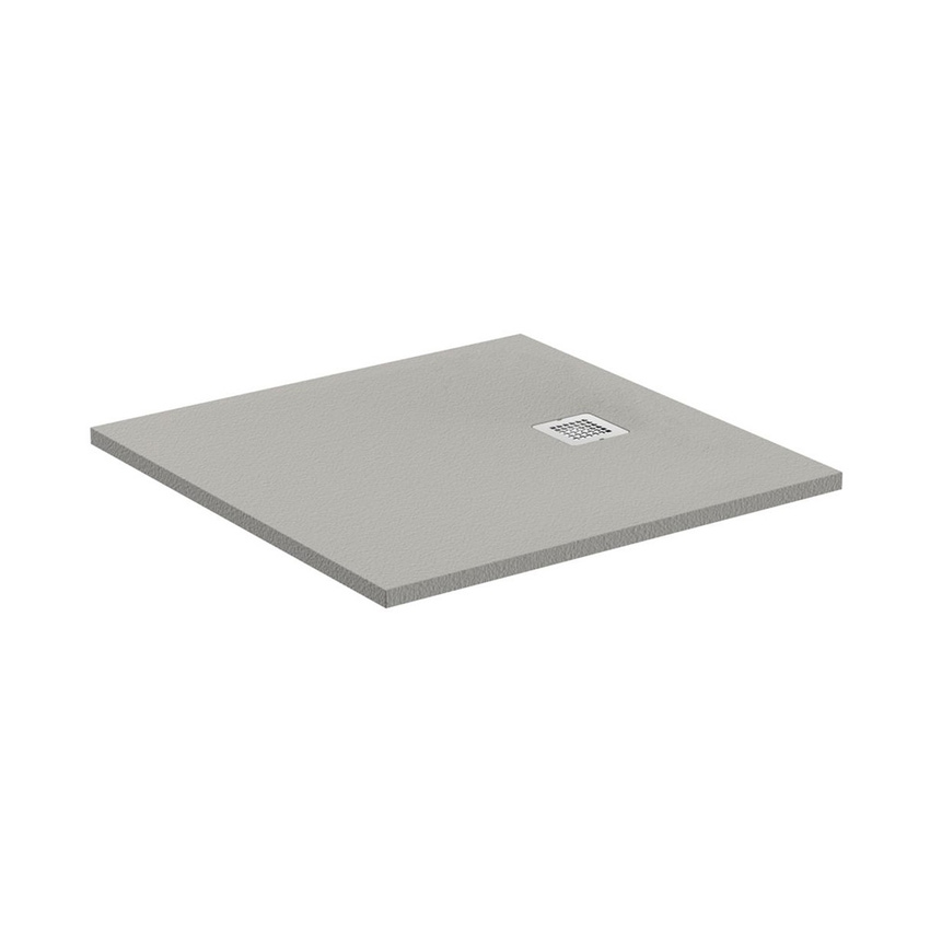 Immagine di Ideal Standard ULTRA FLAT S piatto doccia quadrato 90 cm ultrasottile, colore grigio cemento finitura opaco effetto pietra K8215FS