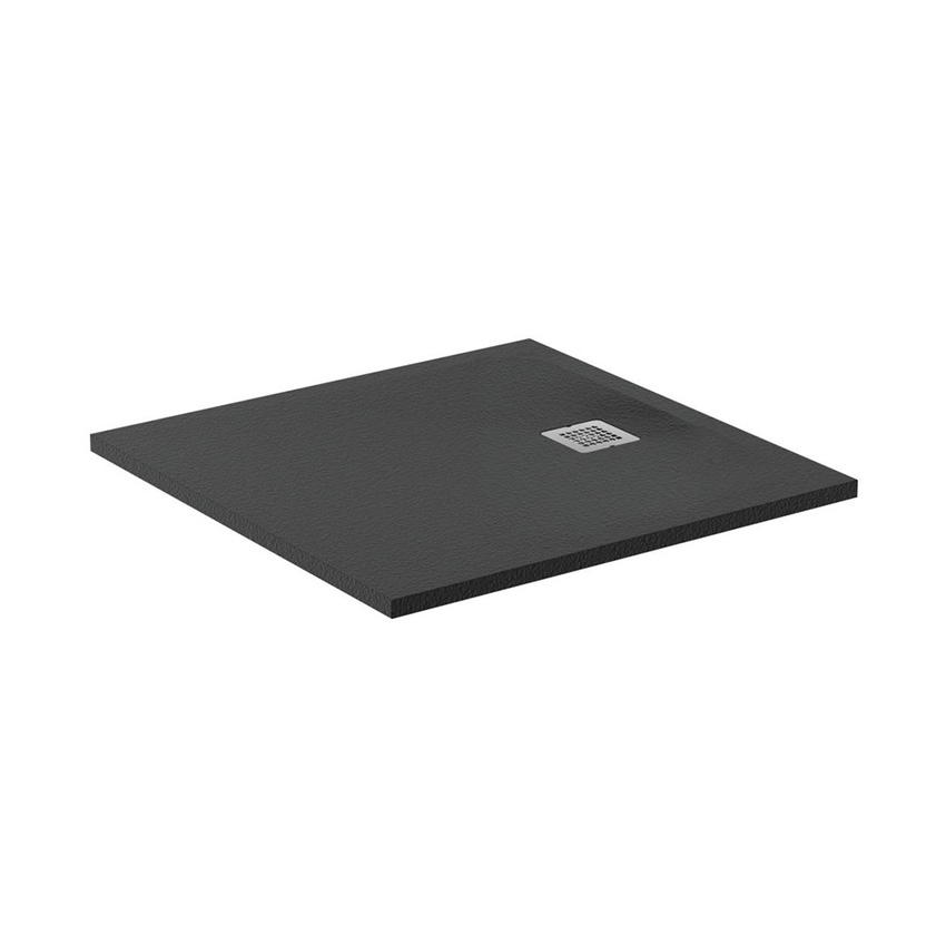 Immagine di Ideal Standard ULTRA FLAT S piatto doccia quadrato 90 cm ultrasottile, colore nero finitura opaco effetto pietra K8215FV