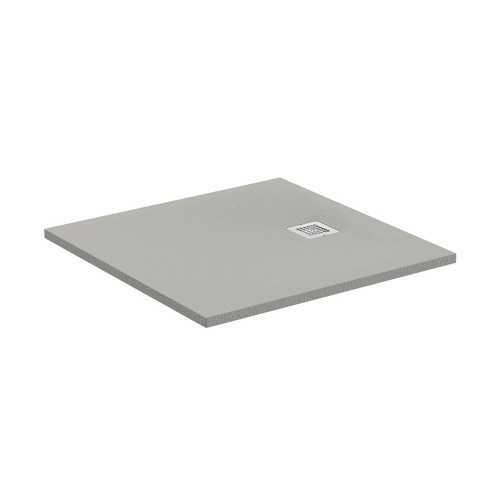 Immagine di Ideal Standard ULTRA FLAT S piatto doccia quadrato 100 cm ultrasottile, colore grigio cemento finitura opaco effetto pietra K8216FS