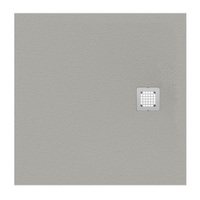 Immagine di Ideal Standard ULTRA FLAT S piatto doccia quadrato 100 cm ultrasottile, colore grigio cemento finitura opaco effetto pietra K8216FS