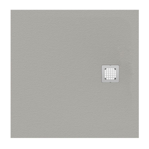 Immagine di Ideal Standard ULTRA FLAT S piatto doccia quadrato 100 cm ultrasottile, colore grigio cemento finitura opaco effetto pietra K8216FS
