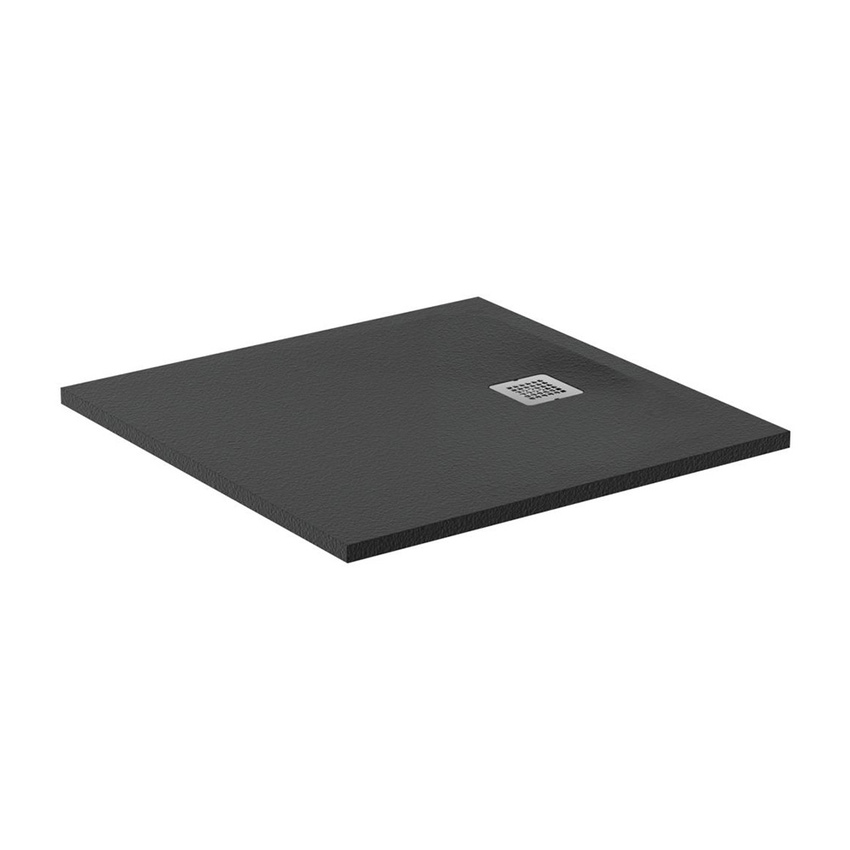 Immagine di Ideal Standard ULTRA FLAT S piatto doccia quadrato 100 cm ultrasottile, colore nero finitura opaco effetto pietra K8216FV