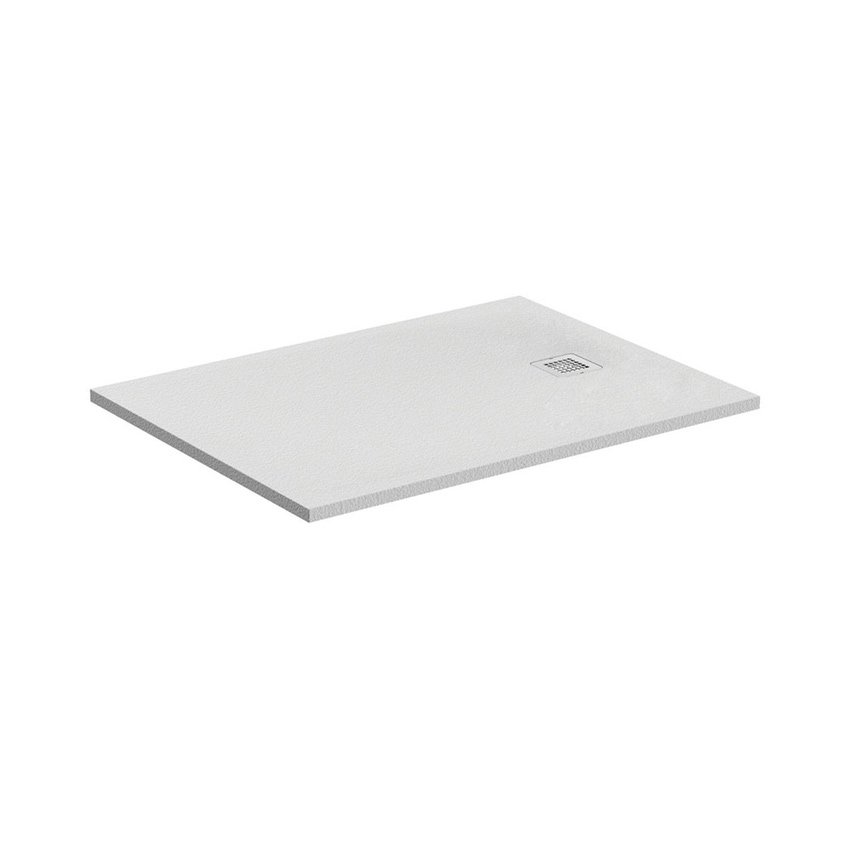 Immagine di Ideal Standard ULTRA FLAT S piatto doccia rettangolare L.100 P.80 cm ultrasottile, colore bianco finitura opaco effetto pietra K8219FR