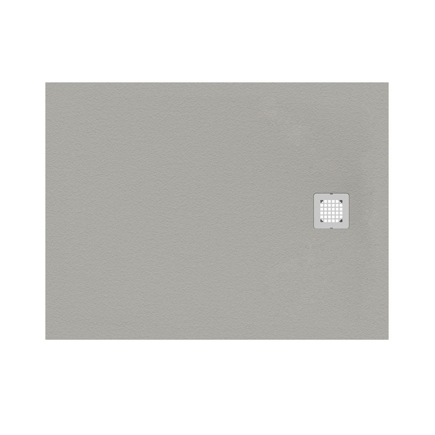 Immagine di Ideal Standard ULTRA FLAT S piatto doccia rettangolare L.100 P.80 cm ultrasottile, colore grigio cemento finitura opaco effetto pietra K8219FS