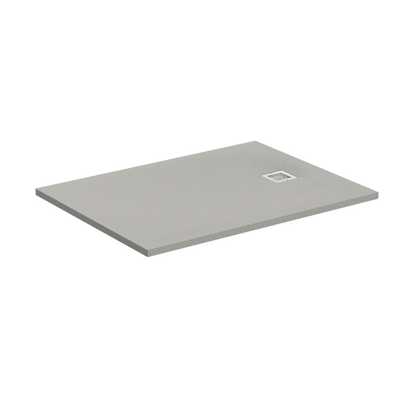 Immagine di Ideal Standard ULTRA FLAT S piatto doccia rettangolare L.100 P.90 cm ultrasottile, colore grigio cemento finitura opaco effetto pietra K8220FS