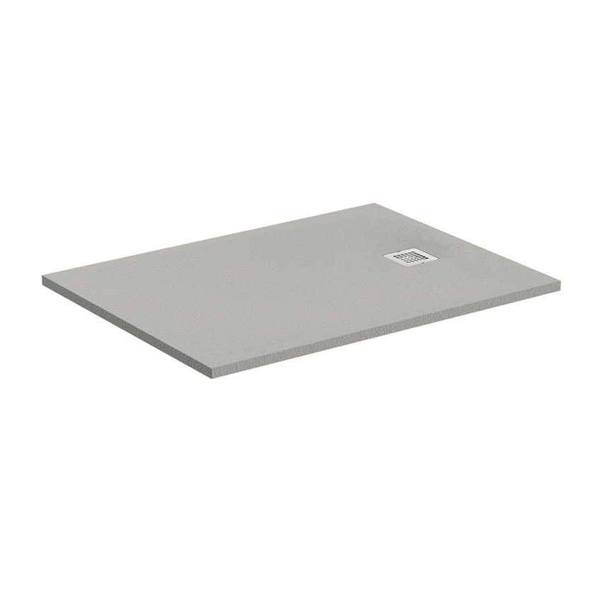 Immagine di Ideal Standard ULTRA FLAT S piatto doccia rettangolare L.140 P.70 cm ultrasottile, colore grigio cemento finitura opaco effetto pietra K8234FS