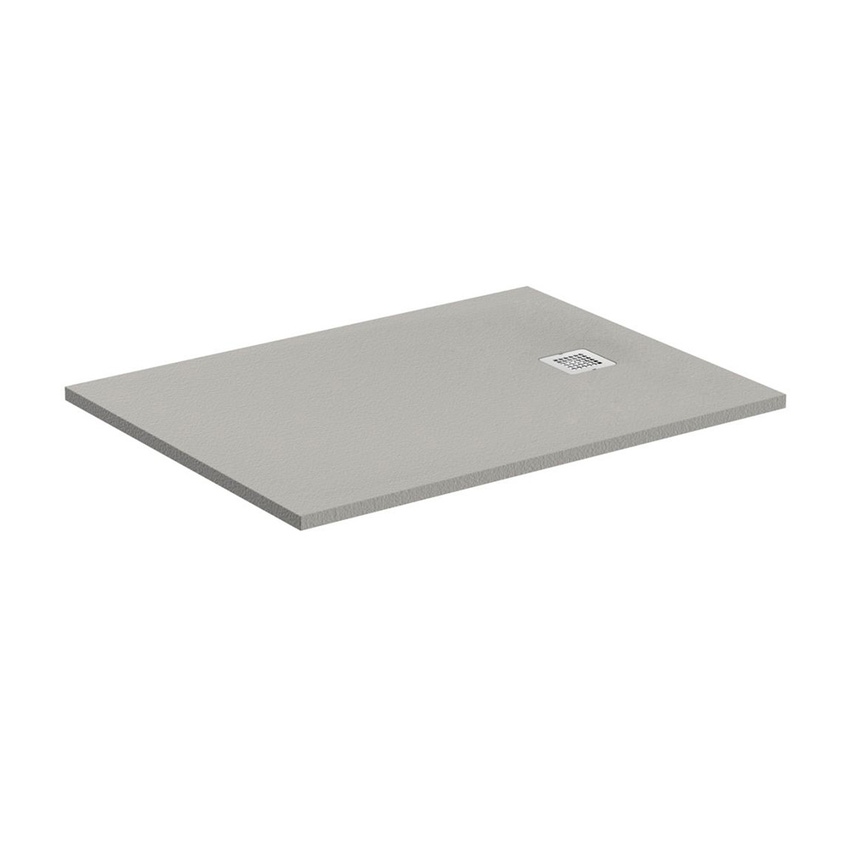 Immagine di Ideal Standard ULTRA FLAT S piatto doccia rettangolare L.140 P.80 cm ultrasottile, colore grigio cemento finitura opaco effetto pietra K8237FS