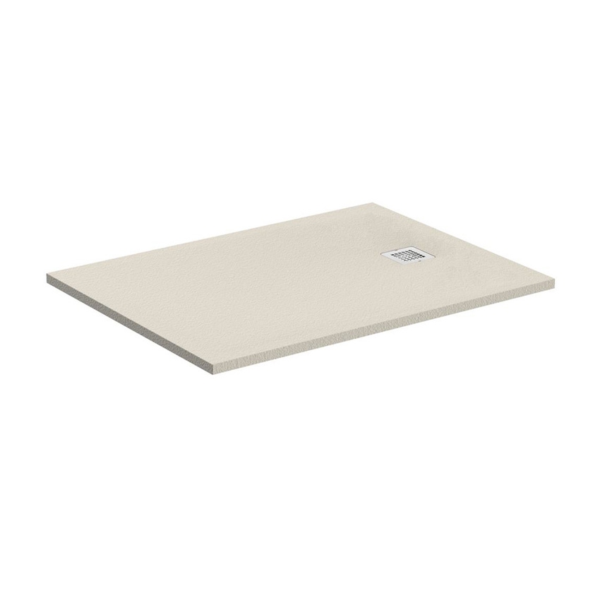 Immagine di Ideal Standard ULTRA FLAT S piatto doccia rettangolare L.140 P.90 cm ultrasottile, colore sabbia finitura opaco effetto pietra K8256FT
