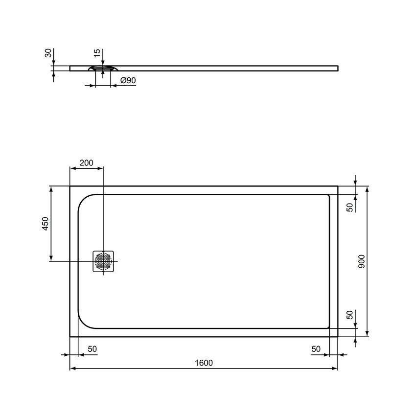 Da 30 a 45 cm rettangolo pieno in polistirolo altezza 5 cm