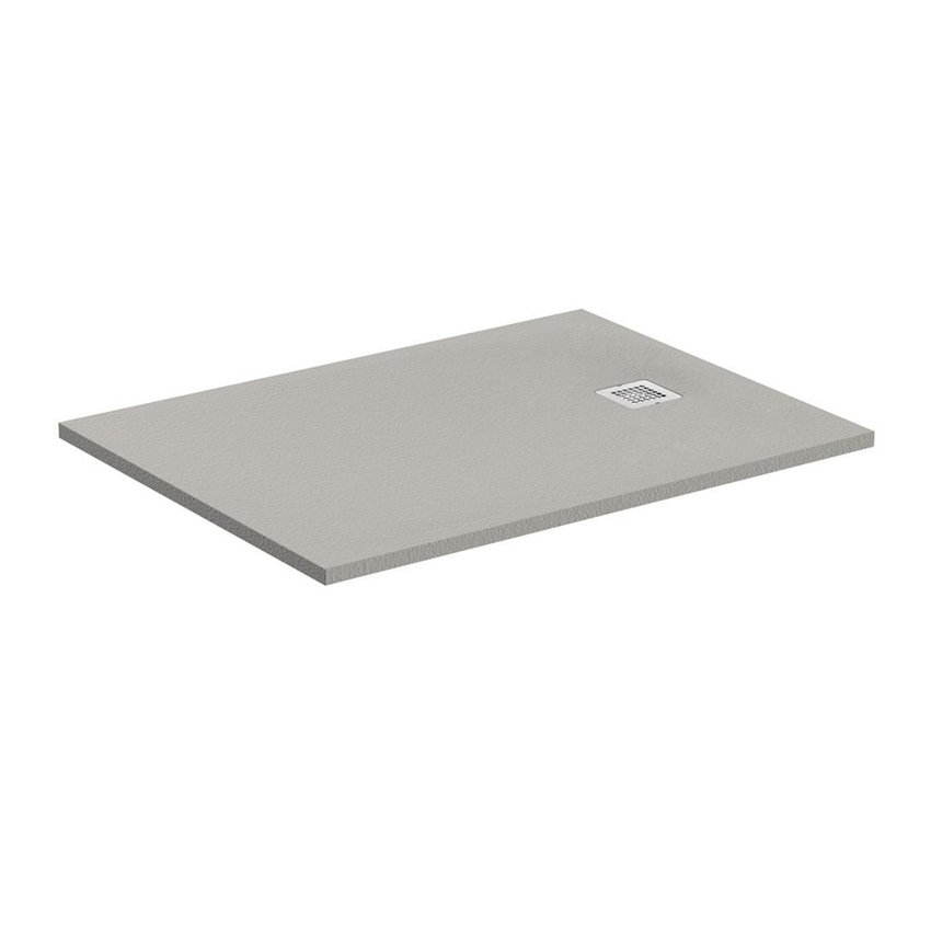 Immagine di Ideal Standard ULTRA FLAT S piatto doccia rettangolare L.160 P.90 cm ultrasottile, colore grigio cemento finitura opaco effetto pietra K8277FS
