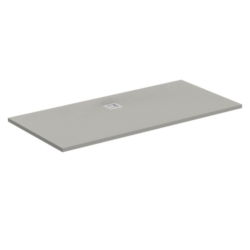 Immagine di Ideal Standard ULTRA FLAT S piatto doccia rettangolare L.170 P.80 cm ultrasottile, colore grigio cemento finitura opaco effetto pietra K8284FS