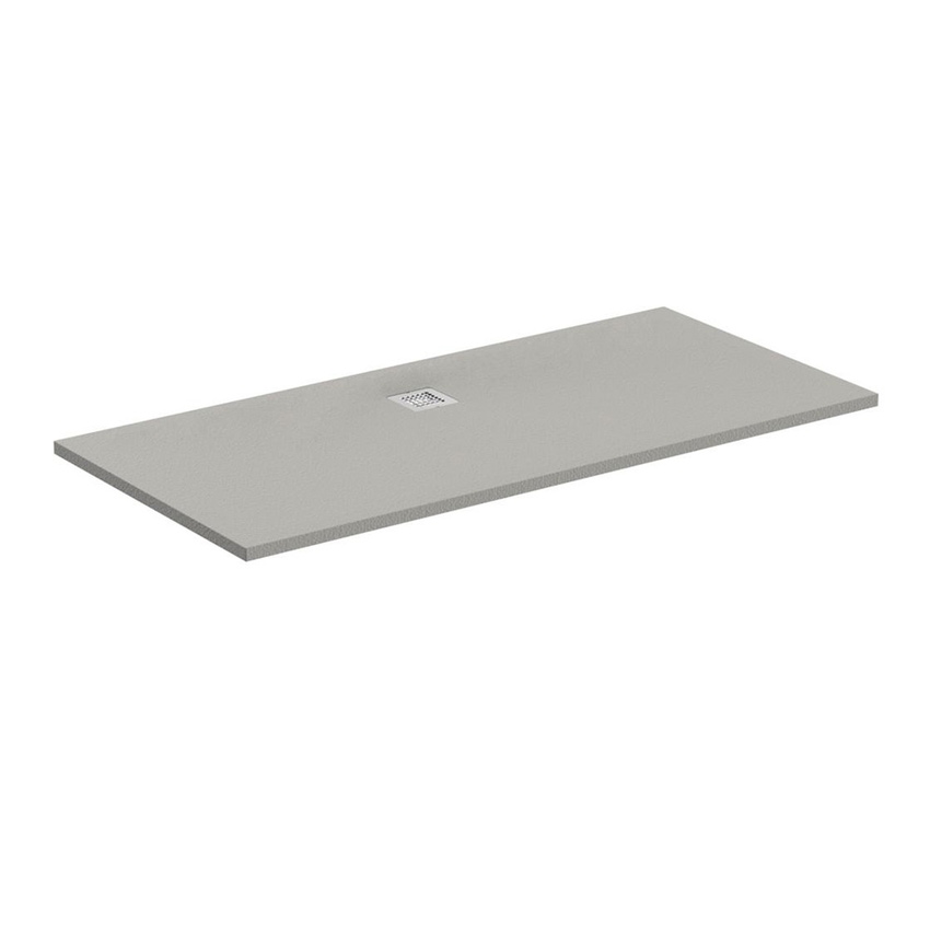 Immagine di Ideal Standard ULTRA FLAT S piatto doccia rettangolare L.180 P.80 cm ultrasottile, colore grigio cemento finitura opaco effetto pietra K8304FS