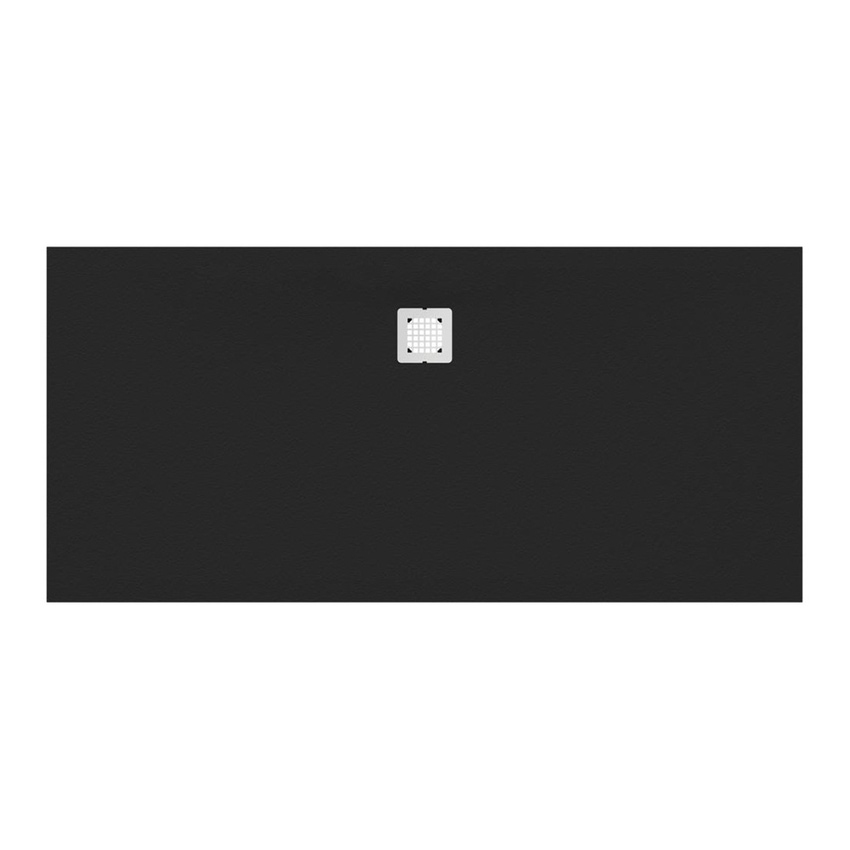 Immagine di Ideal Standard ULTRA FLAT S piatto doccia rettangolare L.180 P.80 cm ultrasottile, colore nero finitura opaco effetto pietra K8304FV