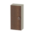 Immagine di Duravit WHITE TULIP colonna bassa H.88 cm, 1 anta con cerniera a destra e 2 ripiani in vetro con supporti in alluminio, frontale in legno massello finitura noce, corpo colore taupe finitura lucido WT1323R77H3