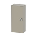 Immagine di Duravit WHITE TULIP colonna bassa H.88 cm, 1 anta con cerniera a destra e 2 ripiani in vetro con supporti in alluminio, frontale e corpo colore taupe finitura opaco WT1323R6060