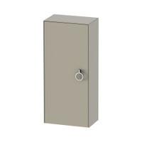 Immagine di Duravit WHITE TULIP colonna bassa H.88 cm, 1 anta con cerniera a destra e 2 ripiani in vetro con supporti in alluminio, frontale e corpo colore taupe finitura opaco WT1323R6060