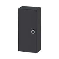 Immagine di Duravit WHITE TULIP colonna bassa H.88 cm, 1 anta con cerniera a destra e 2 ripiani in vetro con supporti in alluminio, frontale e corpo colore grigio grafite finitura opaco WT1323R5858