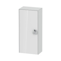 Immagine di Duravit WHITE TULIP colonna bassa H.88 cm, 1 anta con cerniera a destra e 2 ripiani in vetro con supporti in alluminio, frontale e corpo colore bianco finitura lucido WT1323R8585