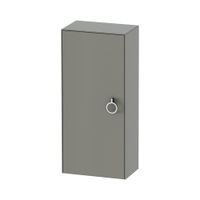 Immagine di Duravit WHITE TULIP colonna bassa H.88 cm, 1 anta con cerniera a destra e 2 ripiani in vetro con supporti in alluminio, frontale e corpo colore grigio pietra finitura opaco WT1323R9292