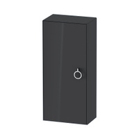 Immagine di Duravit WHITE TULIP colonna bassa H.88 cm, 1 anta con cerniera a destra e 2 ripiani in vetro con supporti in alluminio, frontale e corpo colore grigio grafite finitura lucido WT1323RH1H1