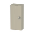 Immagine di Duravit WHITE TULIP colonna bassa H.88 cm, 1 anta con cerniera a destra e 2 ripiani in vetro con supporti in alluminio, frontale e corpo colore taupe finitura lucido WT1323RH3H3