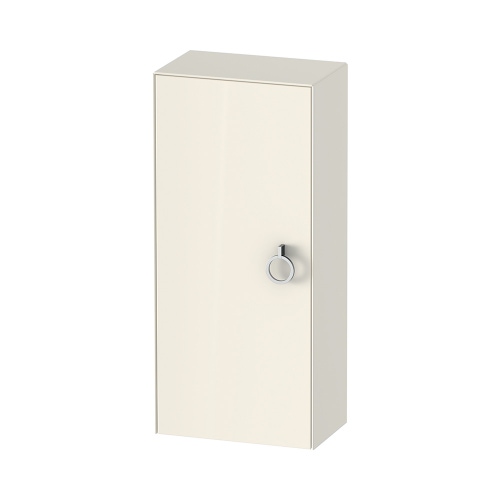 Immagine di Duravit WHITE TULIP colonna bassa H.88 cm, 1 anta con cerniera a destra e 2 ripiani in vetro con supporti in alluminio, frontale e corpo colore bianco nordic finitura lucido WT1323RH4H4